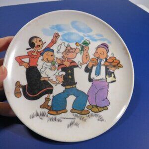 Popeye comic cartoons DSIPLAY ONLY Boontonware Melmac plate Olive Oyl, Wimpy